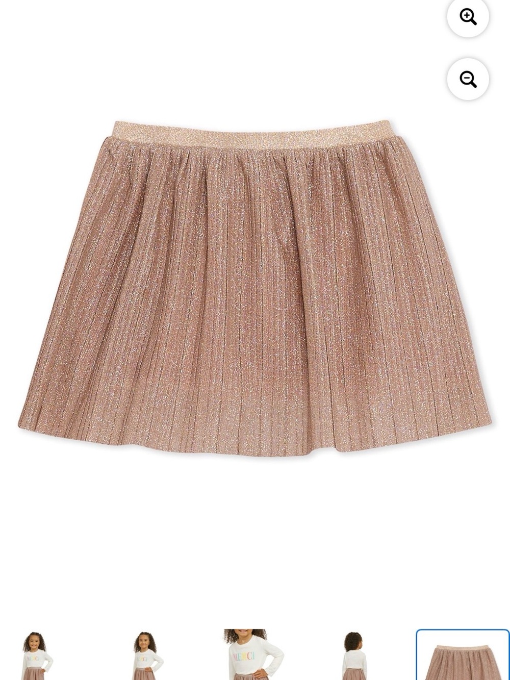 Land’s end toddler Girls' Shimmery Rose Gold Pleated Skirt